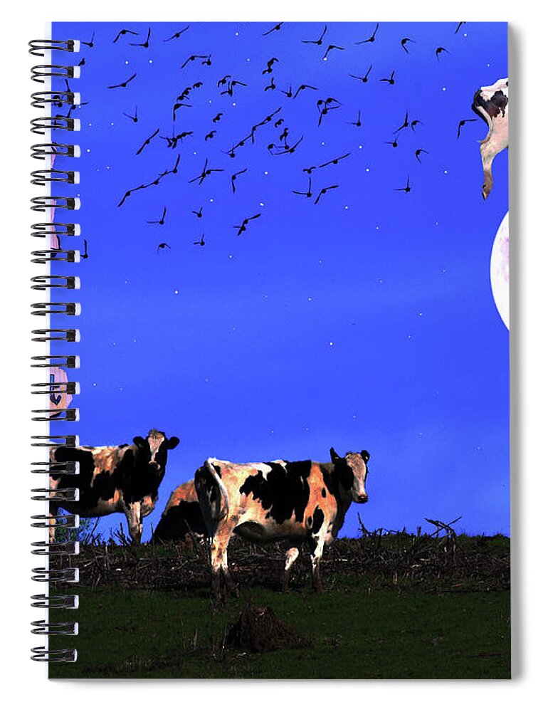 Wingsdomain Spiral Notebook featuring the photograph Life At The Old Milk Farm Restaurant After The Lights Went Out For The Last Time In 1986 by Wingsdomain Art and Photography