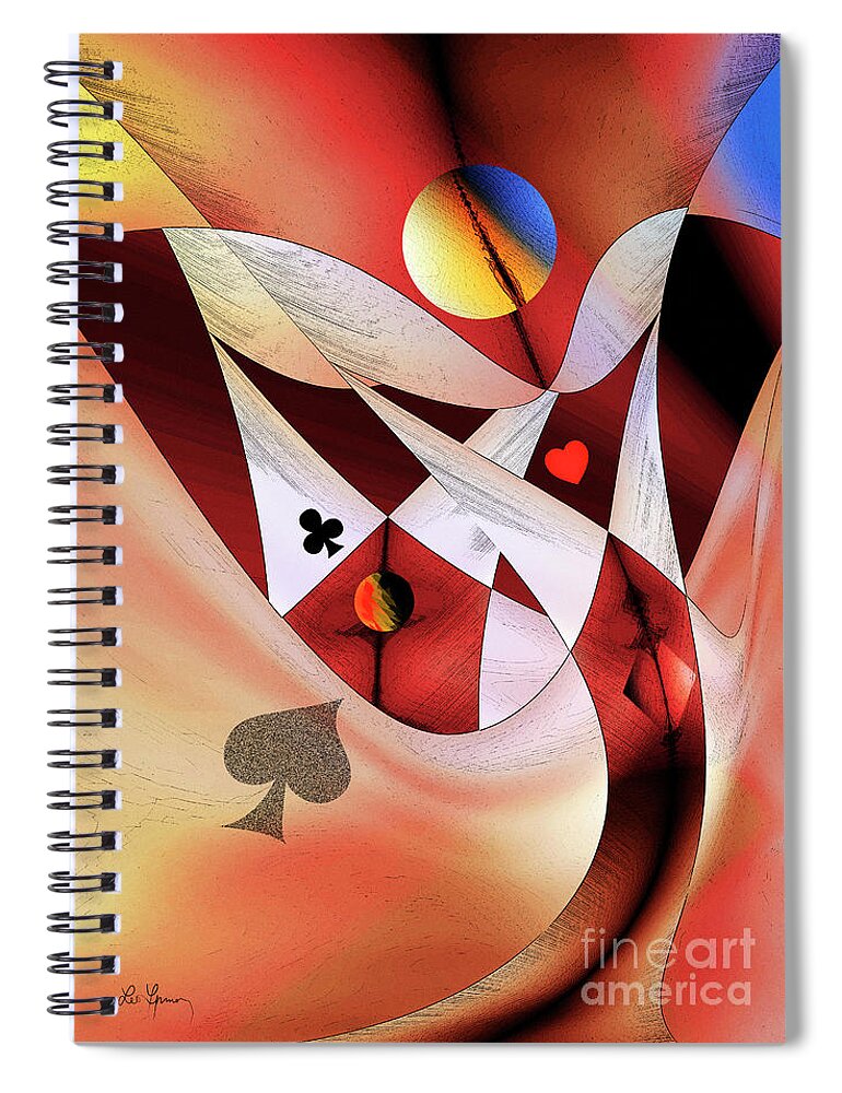 Life Spiral Notebook featuring the digital art Life Is Like A Mistress In Red Wine by Leo Symon