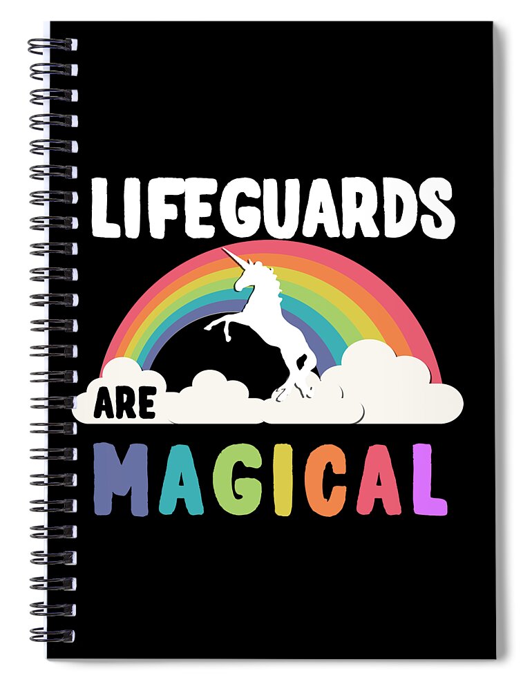 Funny Spiral Notebook featuring the digital art Lifeguards Are Magical by Flippin Sweet Gear