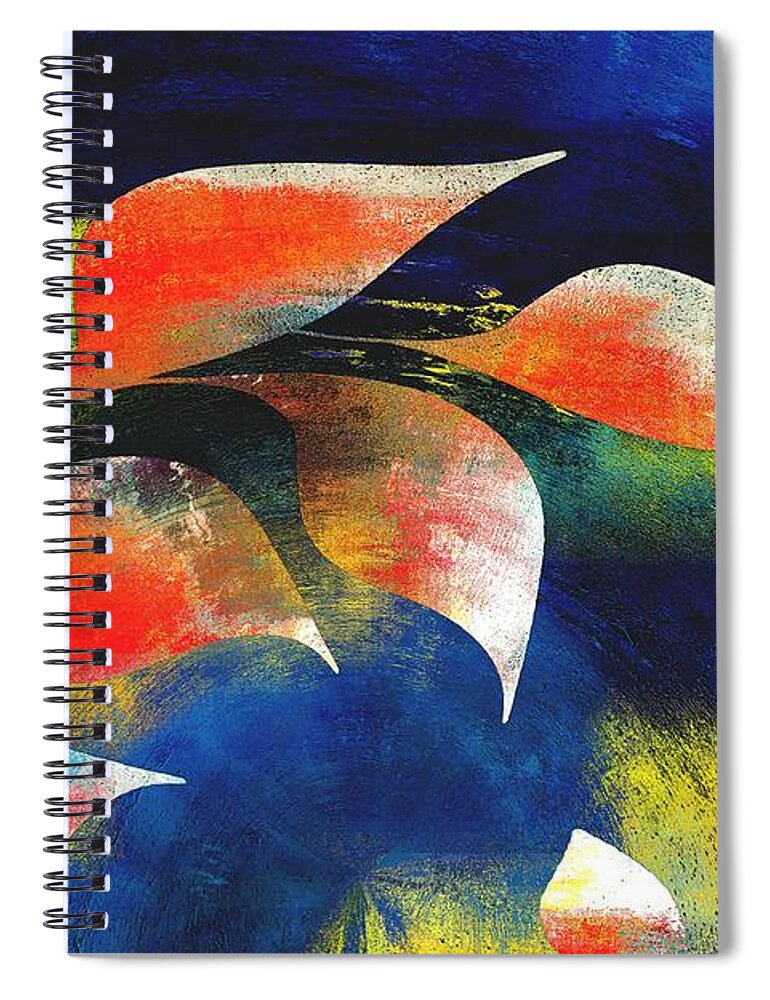 Floral Spiral Notebook featuring the mixed media Liffy aj49b by Variance Collections