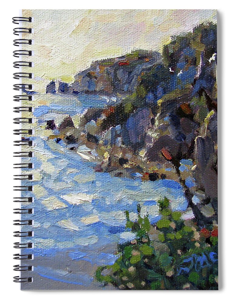 Sonoma Coast Spiral Notebook featuring the painting Light Blast, Coleman's Gulch by John McCormick