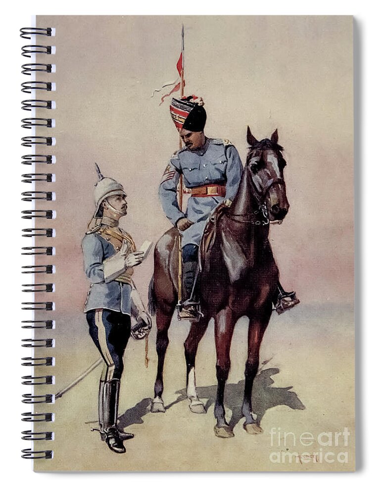 Armies Of India Spiral Notebook featuring the painting Light Cavalry q3 by Historic Illustrations
