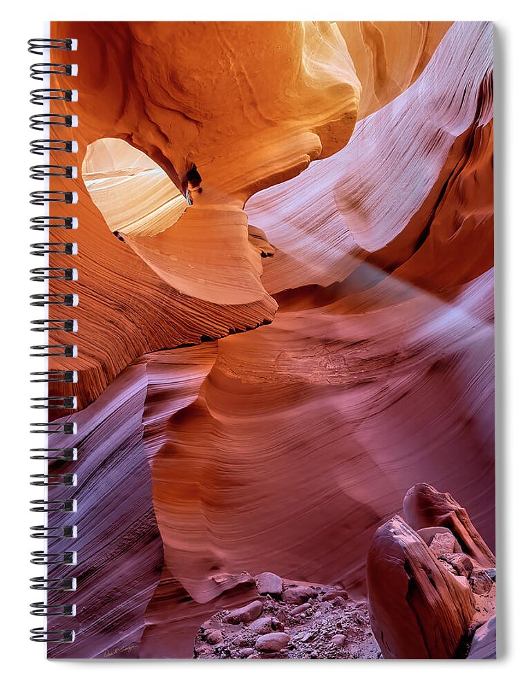 Antelope Canyon Spiral Notebook featuring the photograph Light It Up by Dan McGeorge