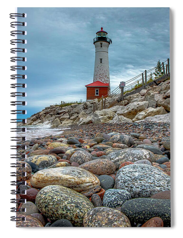 Crisp Point Spiral Notebook featuring the photograph Lighthouse Crisp Point -1997 by Norris Seward