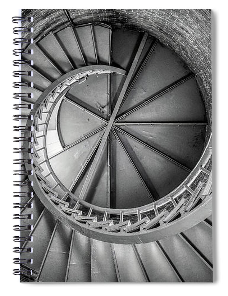 Lighthouse Spiral Notebook featuring the digital art Lighthouse Spiral Staircase by Deb Bryce