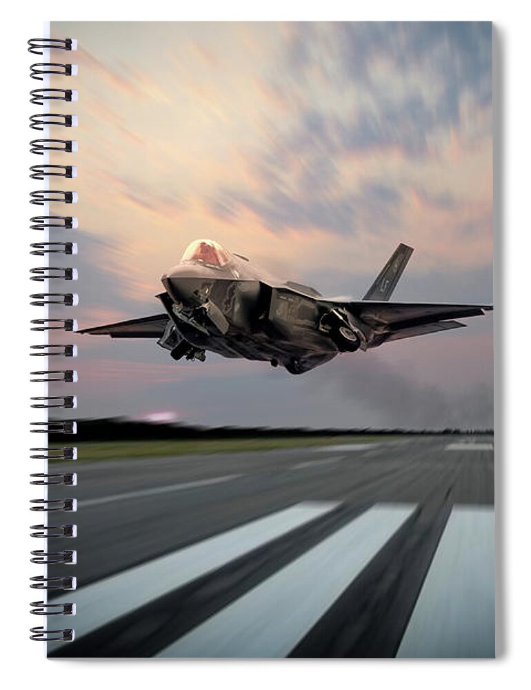F-35 Lightning Ii Spiral Notebook featuring the digital art Lightning Launch by Airpower Art