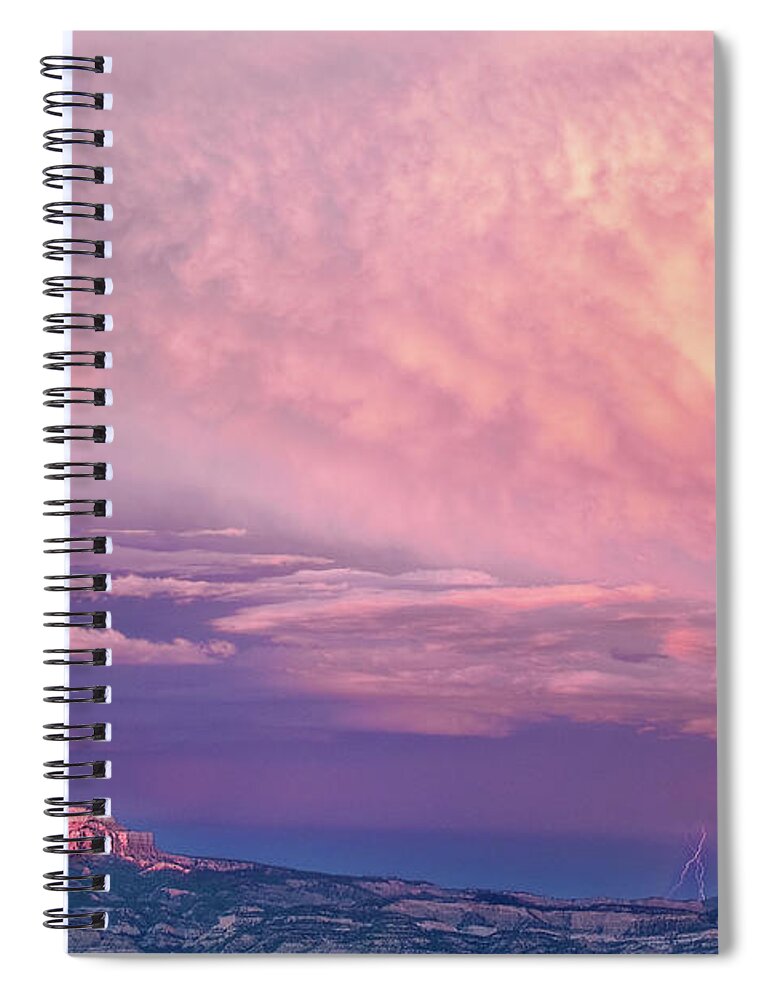 North America Spiral Notebook featuring the photograph Lightning over the Aquarius Plateau Bryce Canyon National Park by Dave Welling