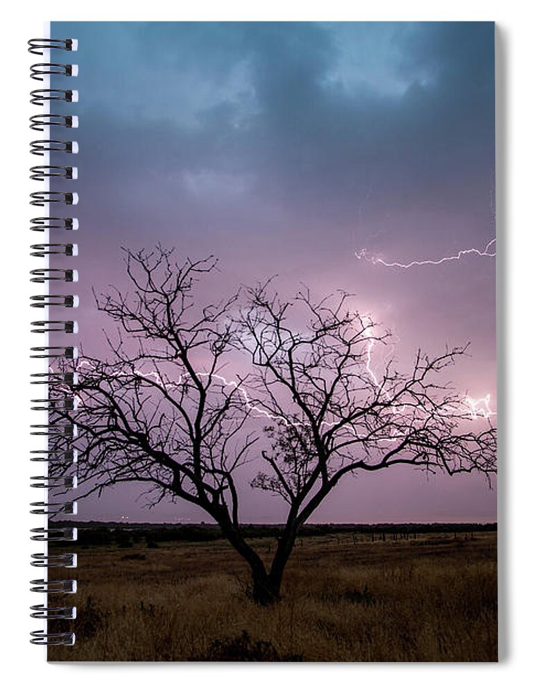 Storm Spiral Notebook featuring the photograph Lightning Tree by Wesley Aston