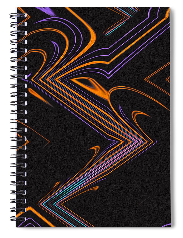Abstract Spiral Notebook featuring the digital art Computer Chip Circuit - Abstract by Ronald Mills