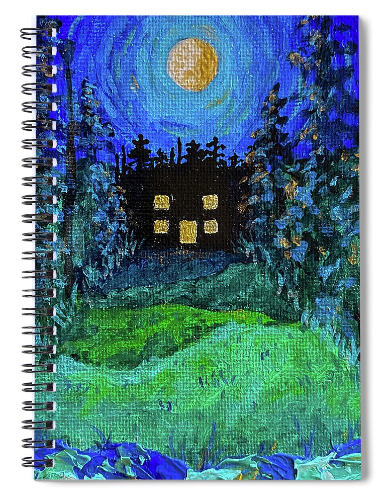 Surreal Spiral Notebook featuring the painting Lights on, Nobody Home by Ashley Wright