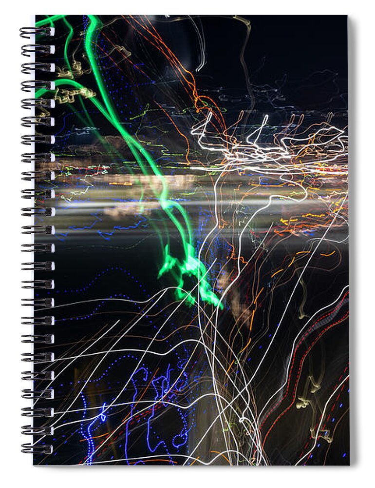 American Beauty Spiral Notebook featuring the photograph Lights on the Earth Below by Robert Potts