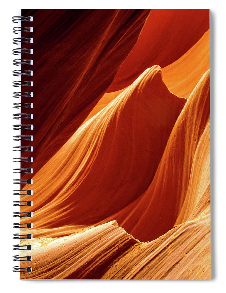 Antelope Canyon Spiral Notebook featuring the photograph Like Water On Stone - Antelope Canyon, Arizona by Earth And Spirit