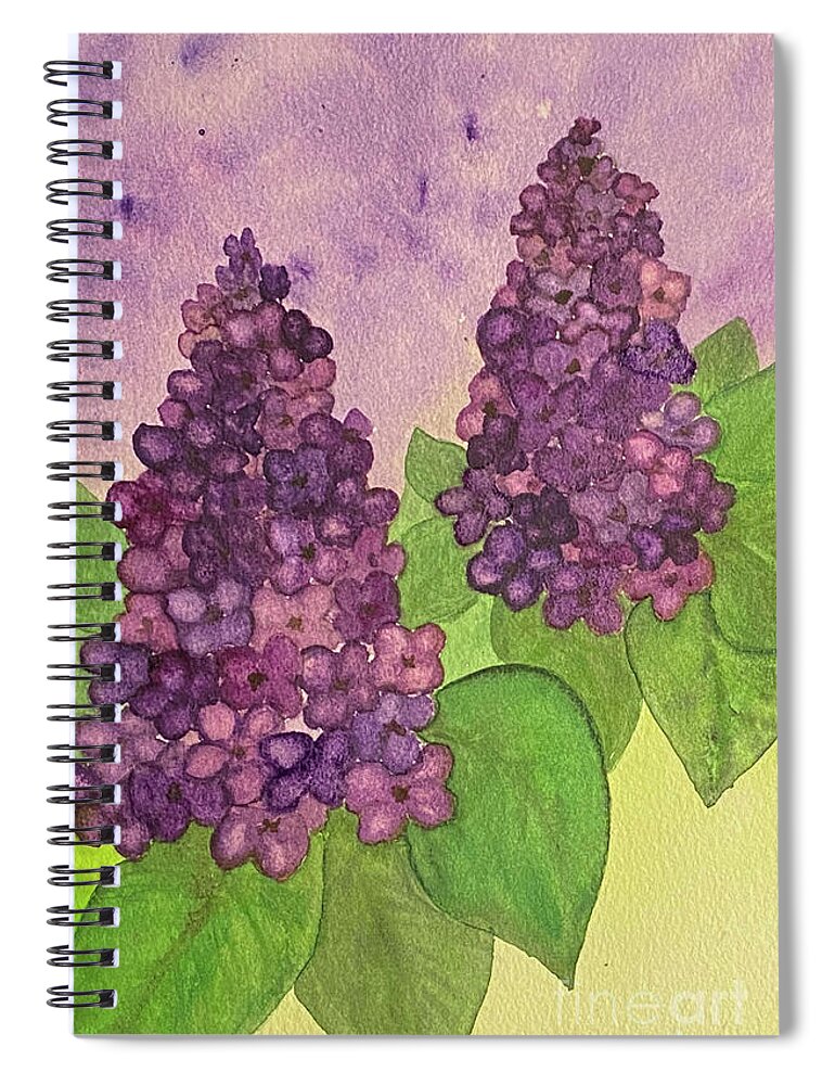 Lilacs Spiral Notebook featuring the painting Lilacs by Lisa Neuman