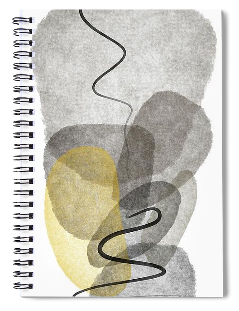 Minimal Spiral Notebook featuring the digital art Lilou 1 - Minimal, Modern - Contemporary Abstract Painting by Studio Grafiikka