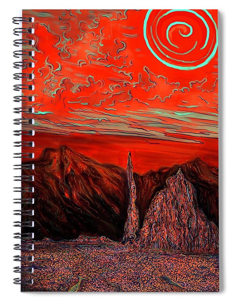 Landscape Spiral Notebook featuring the digital art Liminal by Angela Weddle