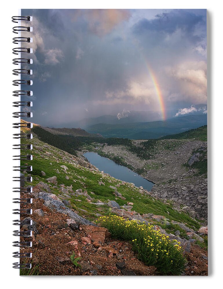 Rainbows Spiral Notebook featuring the photograph Lincoln Lake Rainbow by Darren White