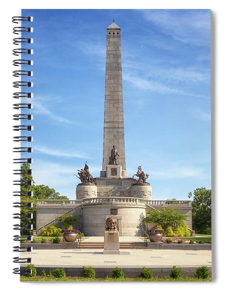 Lincolns Tomb Spiral Notebook featuring the photograph Lincoln's Tomb - Springfield, Illinois by Susan Rissi Tregoning