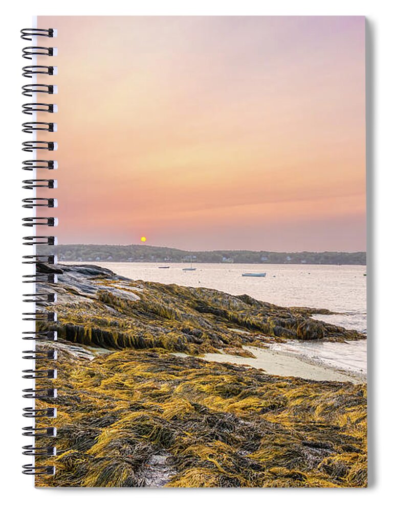 Boothbay Harbor Spiral Notebook featuring the photograph Linekin Bay Sunrise by Donna Twiford