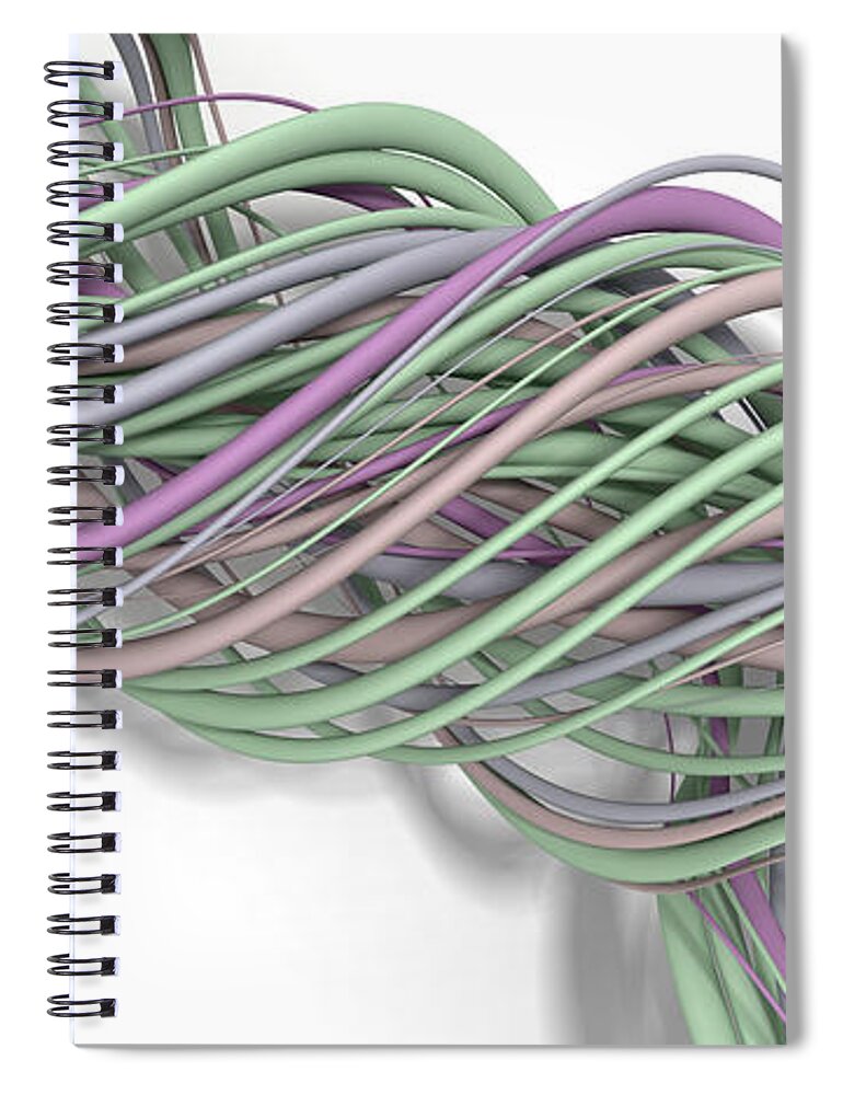 Abstract Spiral Notebook featuring the digital art Lines and Curves 13 by Scott Norris