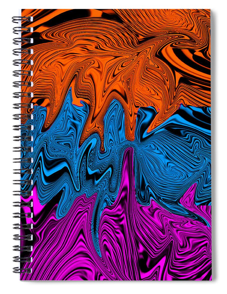 Abstract Art Spiral Notebook featuring the digital art Liquid Flows by Ronald Mills