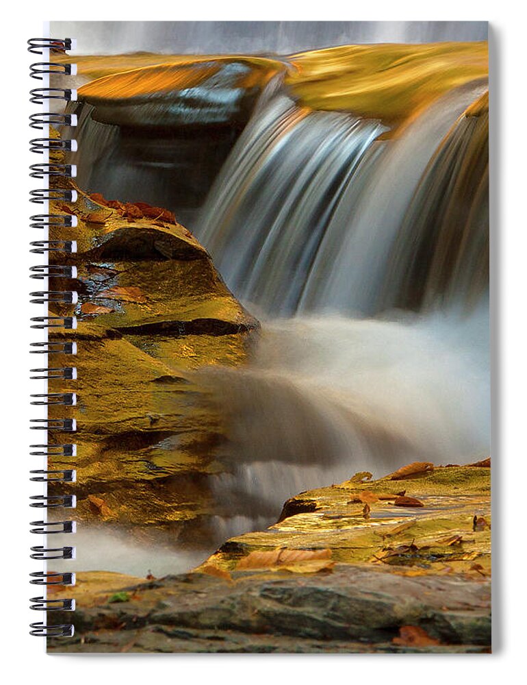 Waterfall Spiral Notebook featuring the photograph Liquid Gold by Timothy McIntyre