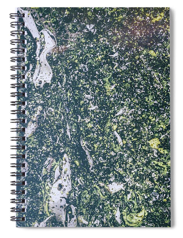 Multicolored Spiral Notebook featuring the photograph Liquid Star Burst by John Williams