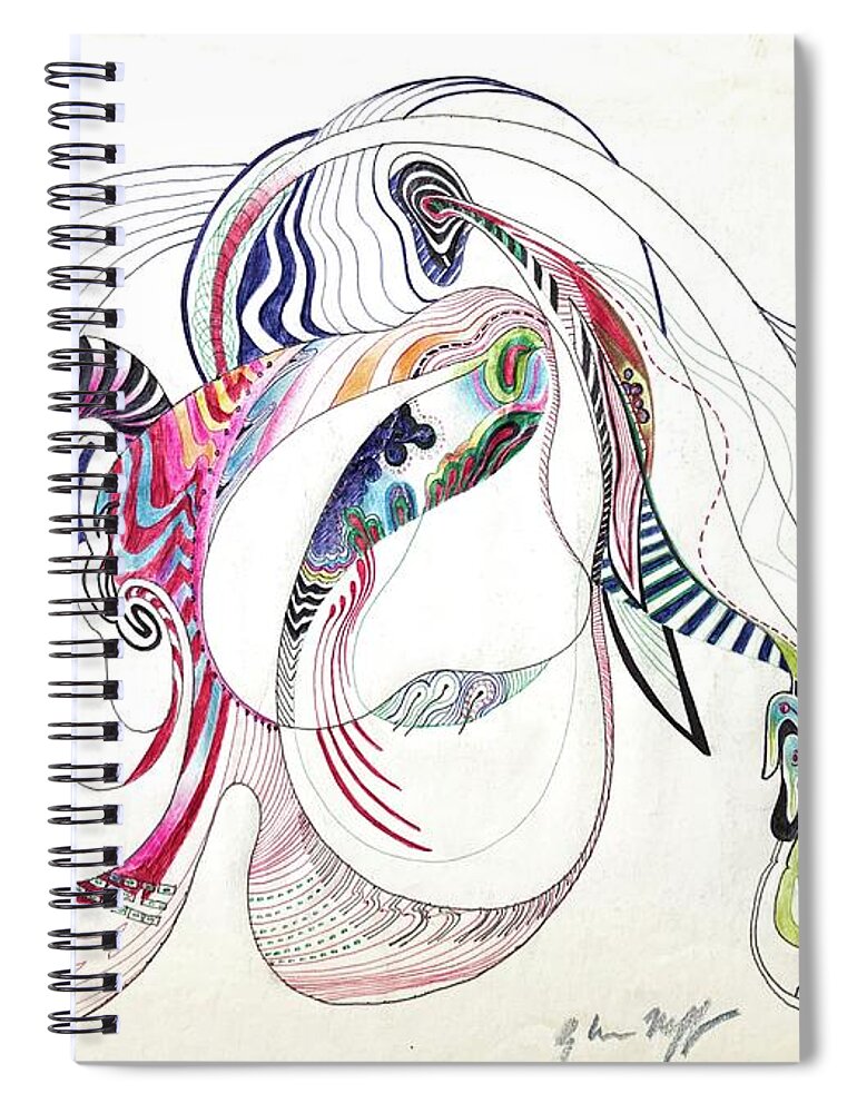 #liquid #time #liquidtime #drawing #ink #earlywork #glenneff #neff #thesoundpoetsmusic #picturerockstudio #organic Www.glenneff.com Spiral Notebook featuring the drawing Liquid Time by Glen Neff