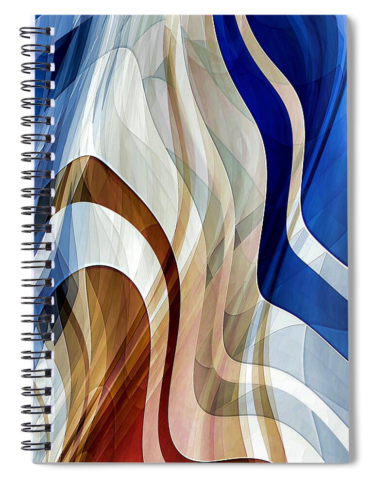 Liquid Spiral Notebook featuring the digital art Liquid Wind by David Manlove