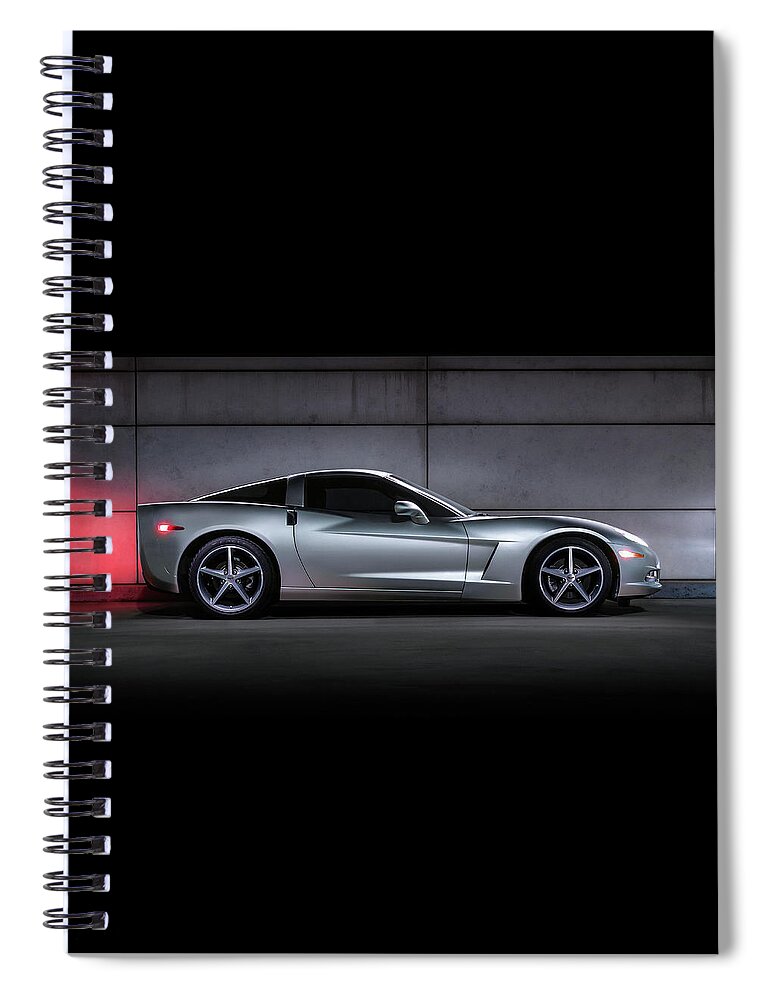 Silver Spiral Notebook featuring the digital art Lit C6 by Douglas Pittman