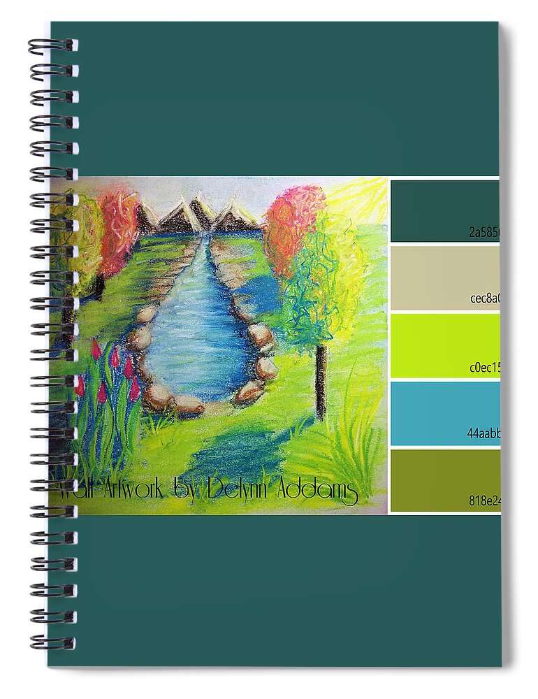 Little Dam Spiral Notebook featuring the digital art Little Dam Color Swatch for Decorating Home Decor by Delynn Addams