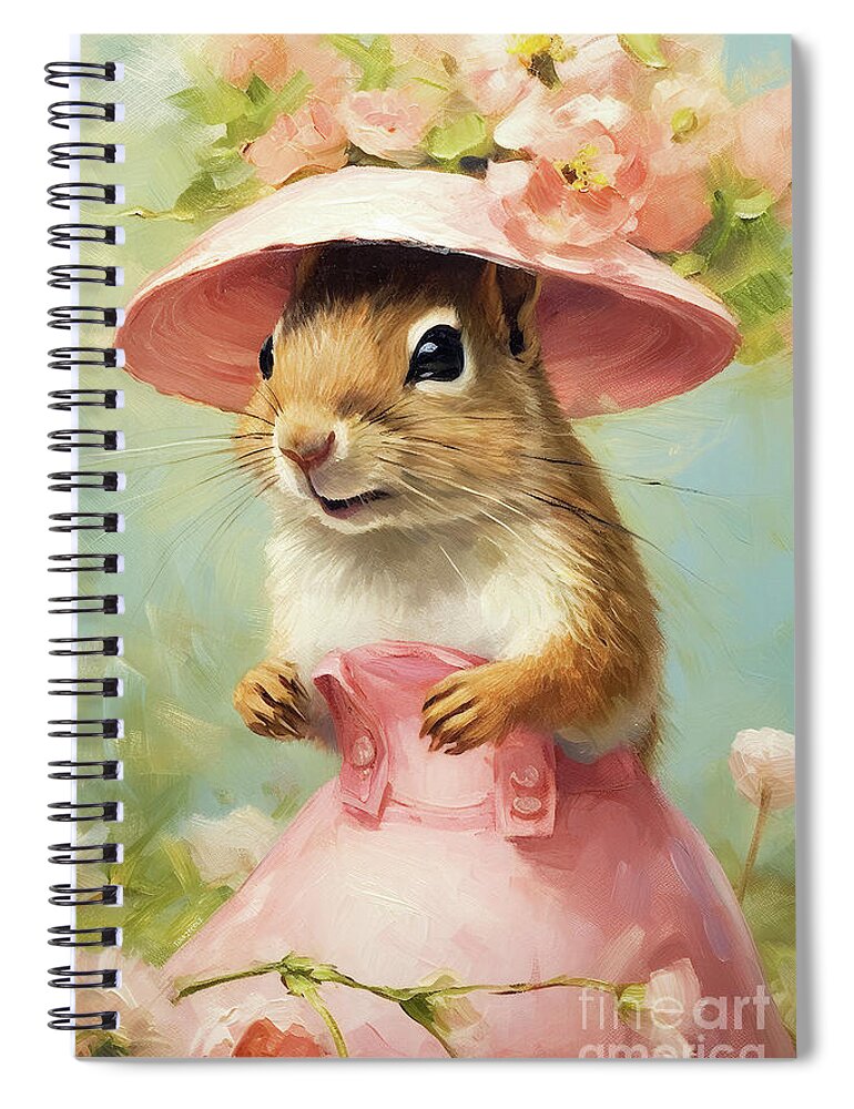 Squirrel Spiral Notebook featuring the painting Little Dandy Darla by Tina LeCour
