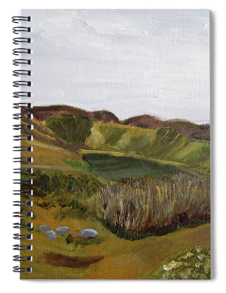 Utah Spiral Notebook featuring the painting Little Dell Reservoir by Linda Feinberg