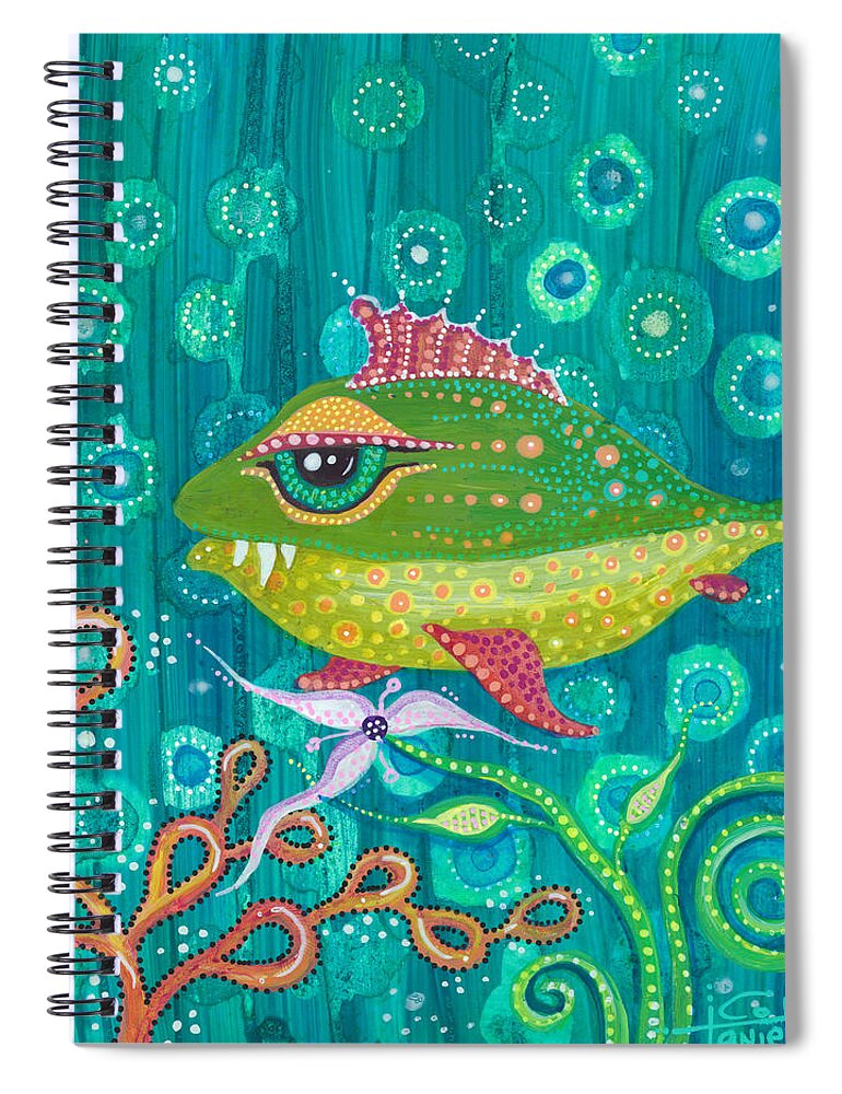 Fish Spiral Notebook featuring the painting Little Frankie by Tanielle Childers