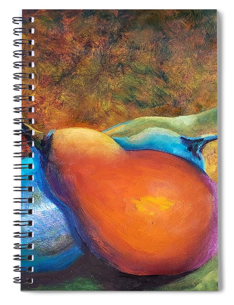 Pear Spiral Notebook featuring the painting Little Gems by Kim Shuckhart Gunns
