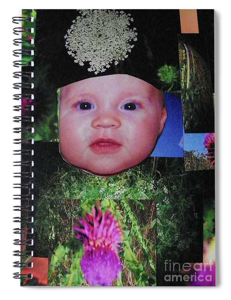  Spiral Notebook featuring the photograph Little Mary Collage by Shirley Moravec