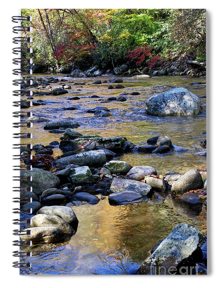 Cascades Spiral Notebook featuring the photograph Little River In Autumn 2 by Phil Perkins