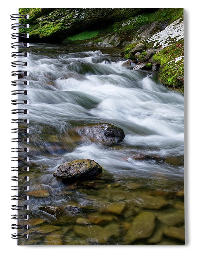 Smokies Spiral Notebook featuring the photograph Little River Rapids 15 by Phil Perkins