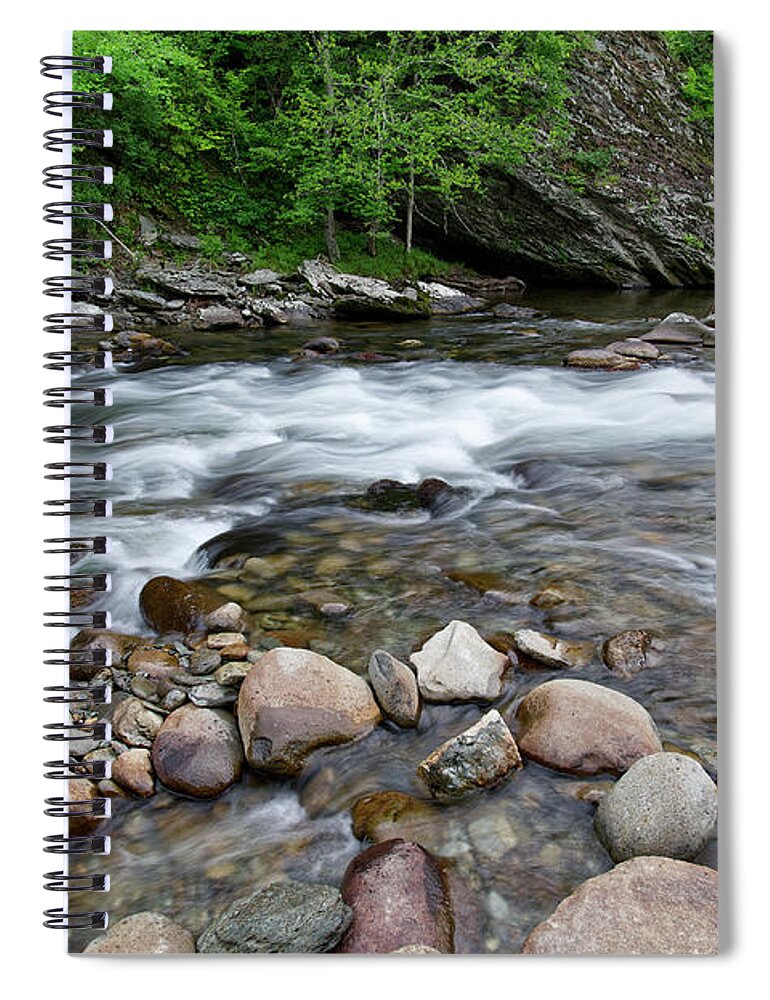 Dawn Spiral Notebook featuring the photograph Little River Rapids 6 by Phil Perkins