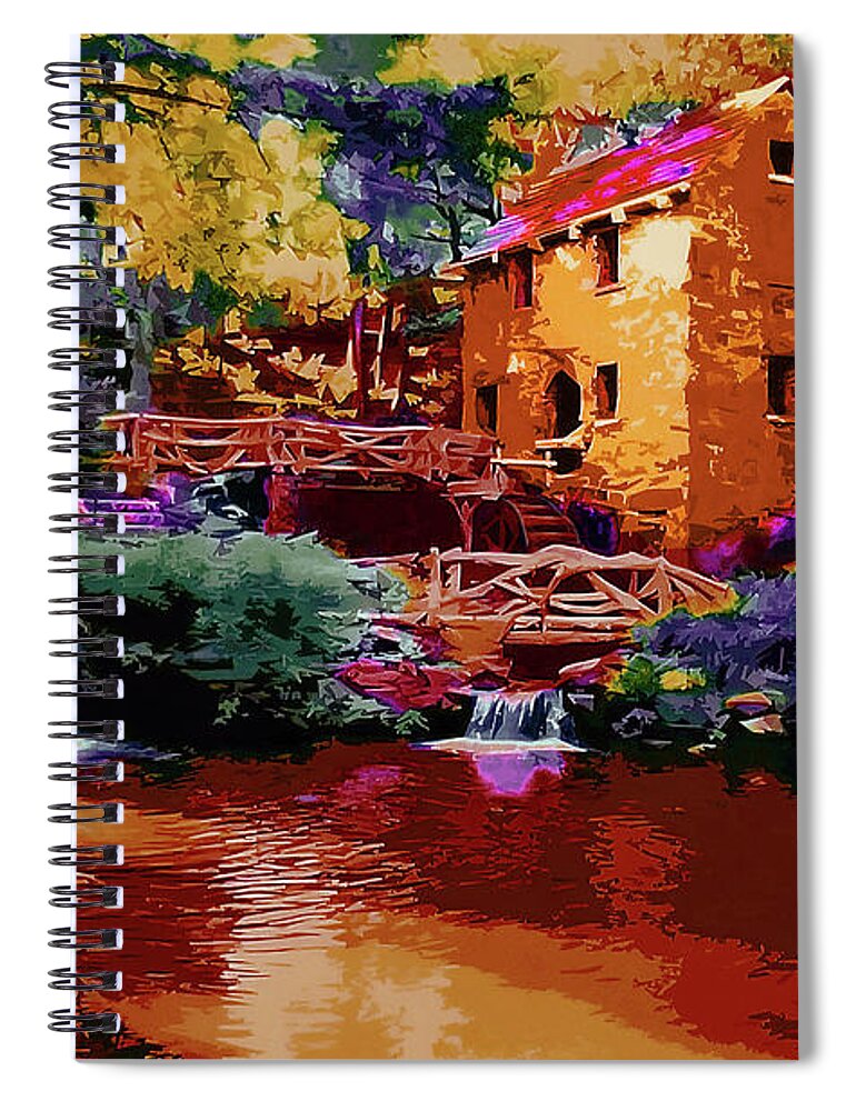 History Spiral Notebook featuring the painting Little Rock Mill 2 by CHAZ Daugherty