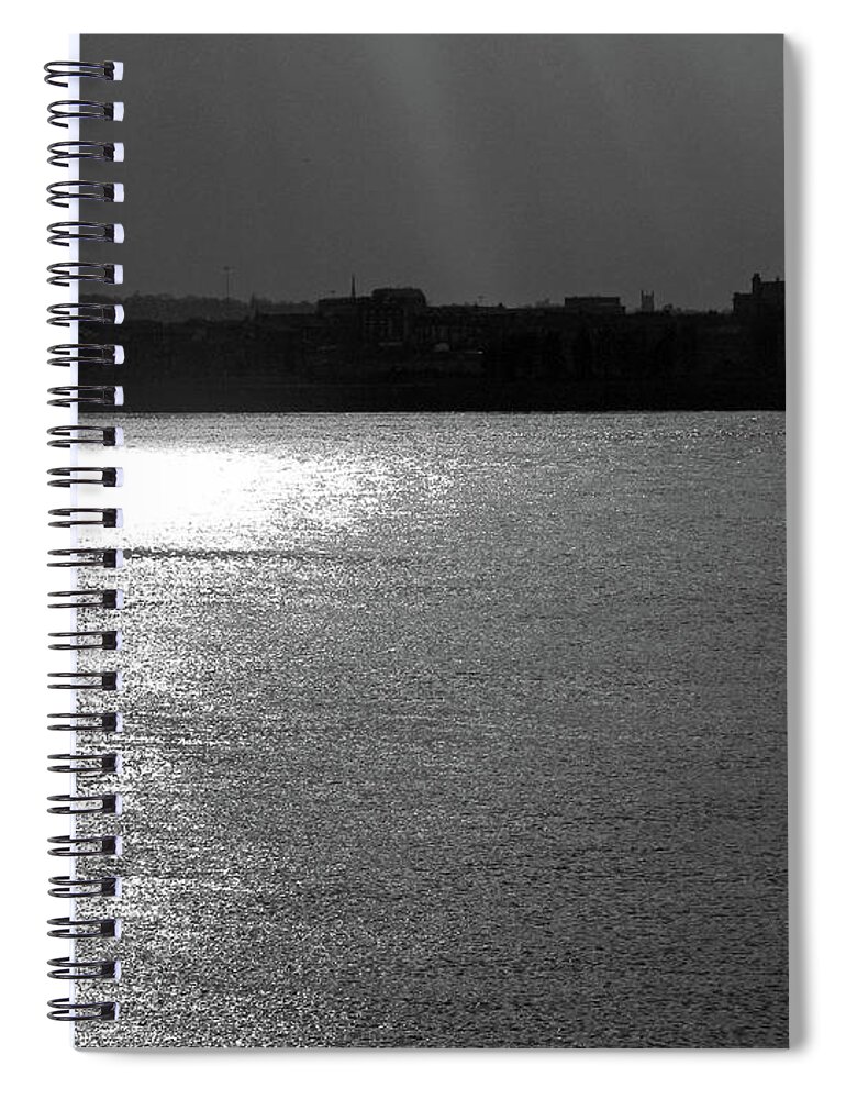 Liverpool Spiral Notebook featuring the photograph LIVERPOOL. River Mersey. Sunlight. by Lachlan Main