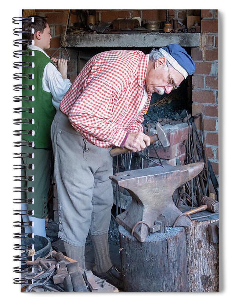 Reenactment Spiral Notebook featuring the photograph Living History Park-1 by John Kirkland