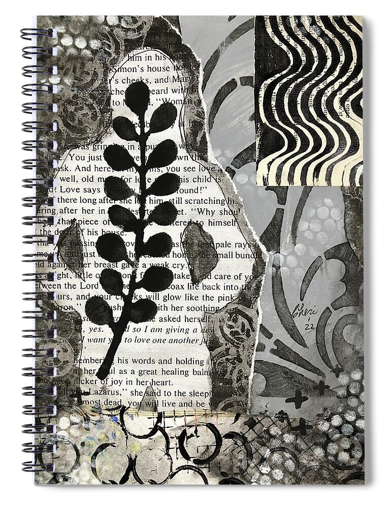  Mixed Media Spiral Notebook featuring the painting Living In Me by Cheri Wollenberg