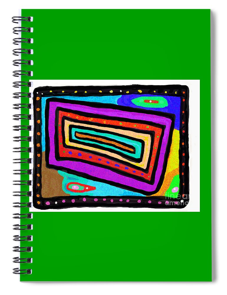 Primitive Impressionistic Expressionism Spiral Notebook featuring the digital art Living Inside a Box by Zotshee Zotshee