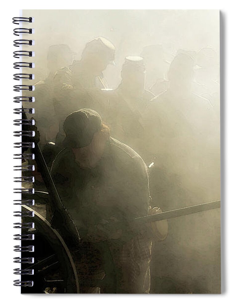 Color Spiral Notebook featuring the photograph Loading the Canon by Alan Hausenflock
