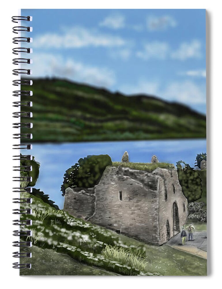 Scottish Landscape Spiral Notebook featuring the digital art Loch Ness by Rob Hartman