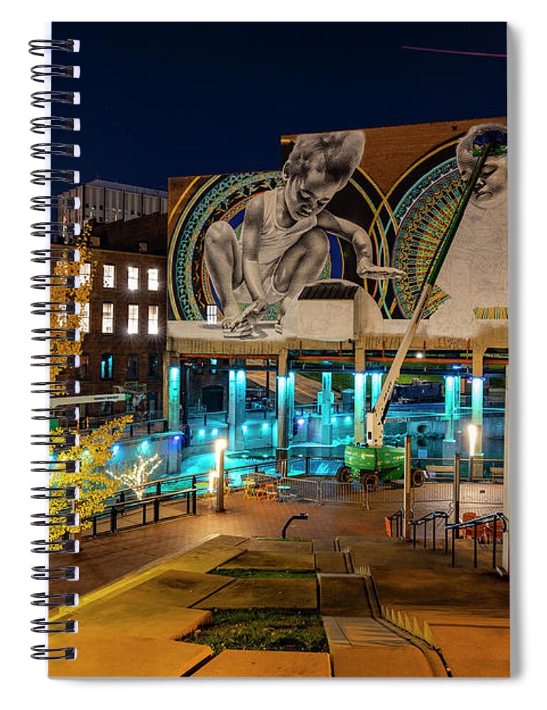 Lock 4 Spiral Notebook featuring the photograph Lock 4 at Night II by Tim Fitzwater