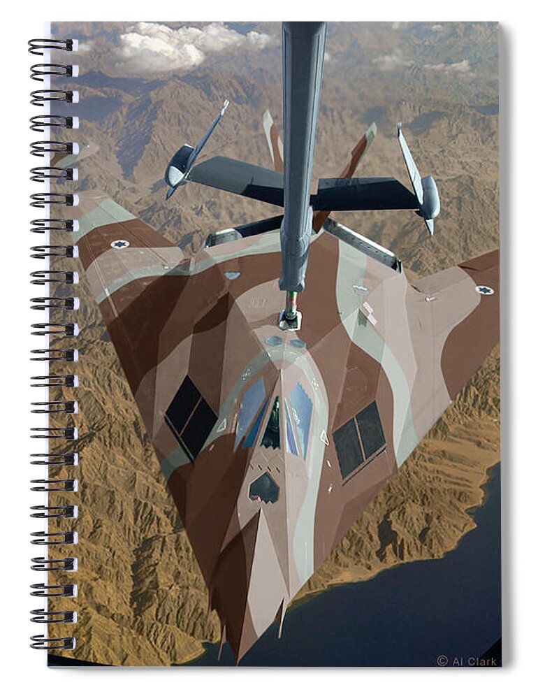 Lockheed Spiral Notebook featuring the digital art Lockheed F-117I Stealth by Custom Aviation Art
