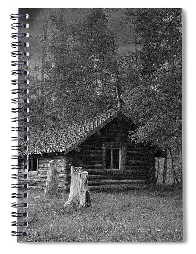 2021-06-11. Log Home Spiral Notebook featuring the photograph Log Ranch House by Phil And Karen Rispin