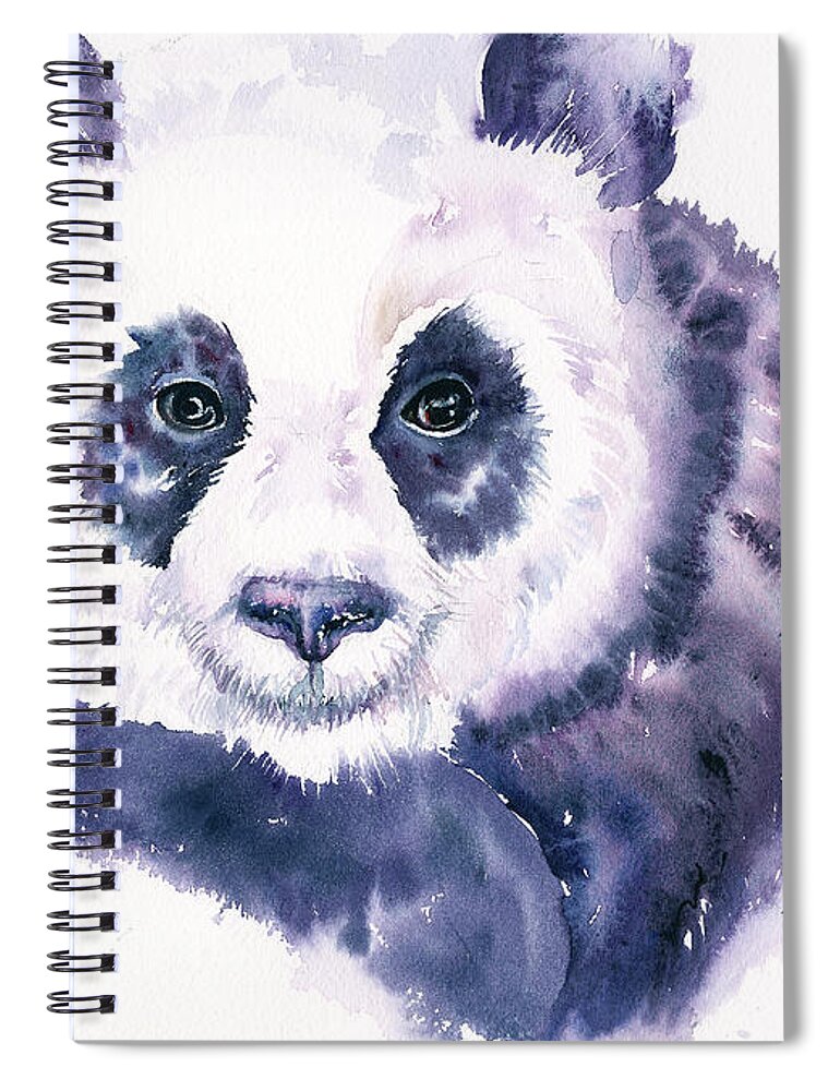 Panda Spiral Notebook featuring the painting Lola by Arti Chauhan