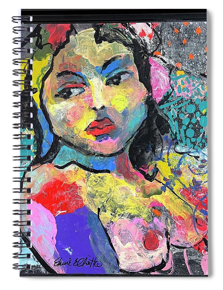 Exotic Seminude Spiral Notebook featuring the painting Lolita by Elaine Elliott